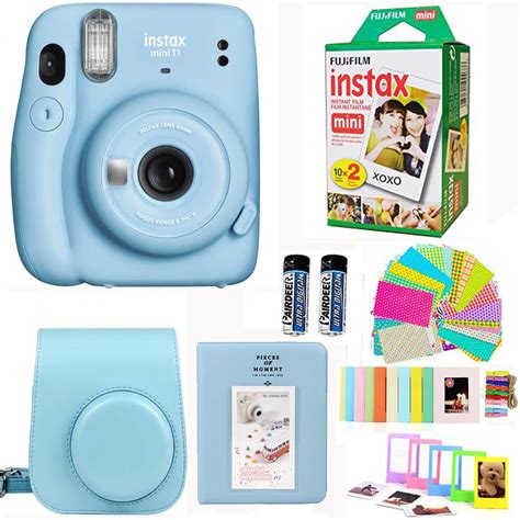buy fujifilm instax mini 11 sky blue camera with fuji instant film twin pack 20 pictures