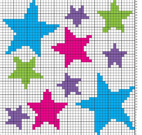 Array Of Stars Chart By Niamh Dhabolt Cross Stitch Tapestry Crochet