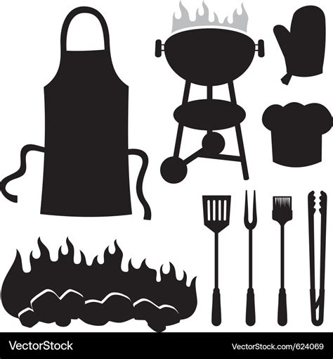 Barbecue Silhouettes Royalty Free Vector Image