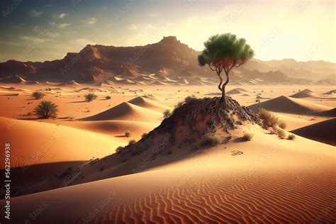 Hot And Dry Desert Landscape A Beautiful Desert Scene Wallpaper With