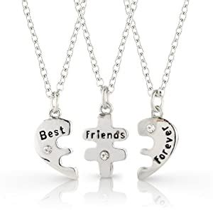 Looking for some good fun with friends and family? 3 Bestfriends necklace set, Best Friends Forever three ...