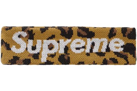 Supreme New Era Big Logo Headband Fw18 Leopard Fw18 Us