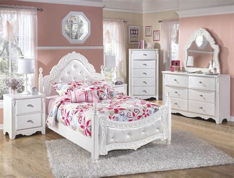 Exquisite Luminous White Wood Glass 5pc Bedroom Set W Full Bed Girls Bedroom Sets Twin