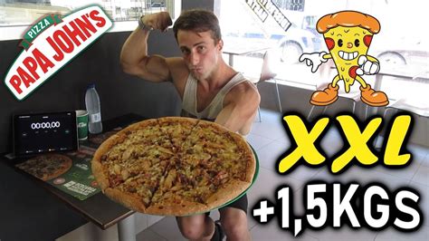 LA PIZZA XXL DE +1,5KGS EN PAPA JOHNS - YouTube
