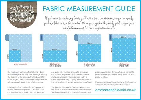 Emmas Fabric Studio Fabric Measurement Guide Fabric Chart Pie Chart