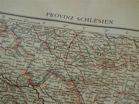 Old Map Of Silesia Province Germany 1902 Large Antique Maps Of Legnica
