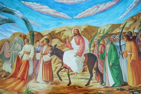 Palm Sunday Painting In The Church In The Jerusalem Editorial Image