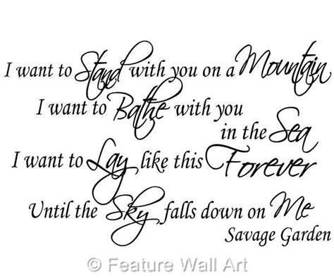 Savage Garden Truly Madly Deeply Song Lyrics Wall Art Decal Sticker