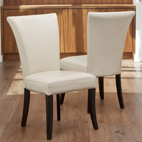 Canglong tufted leather kitchen dining chairs side chair for kitchen room dining room, set of 2, black. Stanford Ivory Leather Dining Chairs - 2 Pack - Dining ...