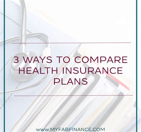 3 Ways To Compare Health Insurance Plans My Fab Finance