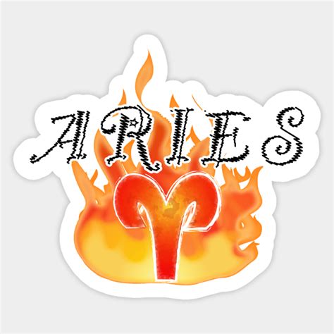 Aries Zodiac Fire Sign Aries Zodiac Sign Sticker Teepublic