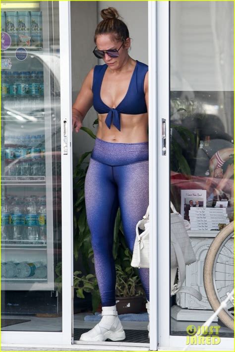 Full Sized Photo Of Jennifer Lopez Shows Off Her Abs At Yoga With Alex