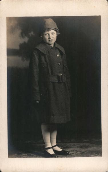 Little Girl Wearing Overcoat Children Postcard