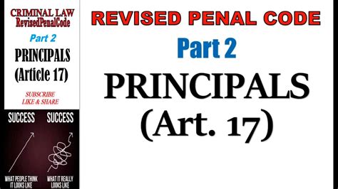 Revised Penal Code Rpc Book 1 Principals Art 17 Part 2 Youtube