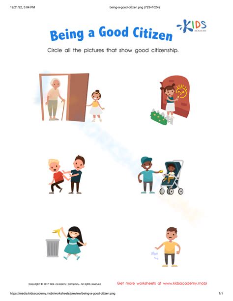 Being A Good Citizen Worksheet