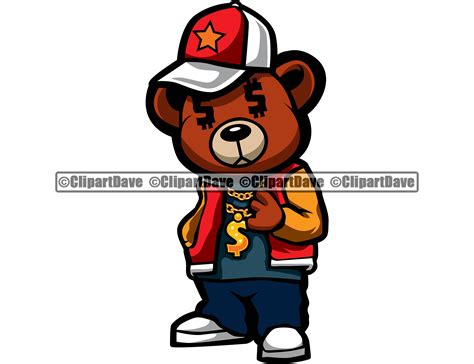 Gangster Bear Svg