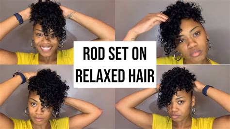 Rod Set On Relaxed Hair Using Perm Rods Flexi Rods Youtube