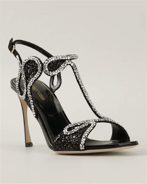 Sergio Rossi Embellished Stiletto Sandals Shoes Post