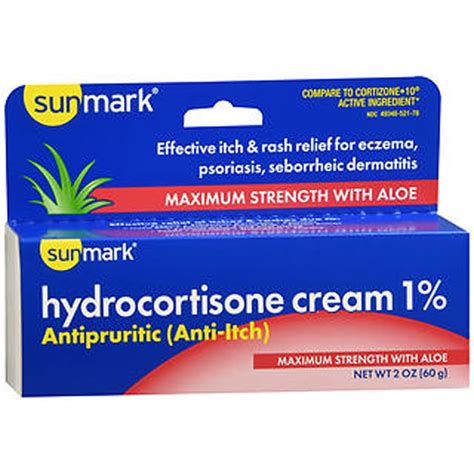 Sunmark Hydrocortisone Cream 1 Maximum Strength With Aloe 2 Oz