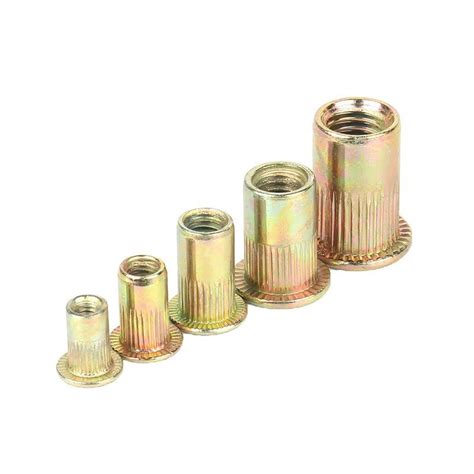 M Flat Countersunk Head Knurled Body Brass Threaded Rivet Nut With Open And Close End China