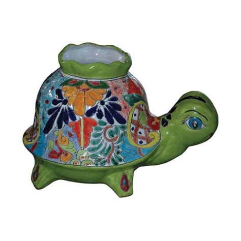 Avera Products Apg046090 9 In Talavera Turtle Pot Planter Pack Of 2