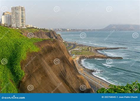 Ocean View From Miraflores Lima Peru Stock Image Image Of Coastline