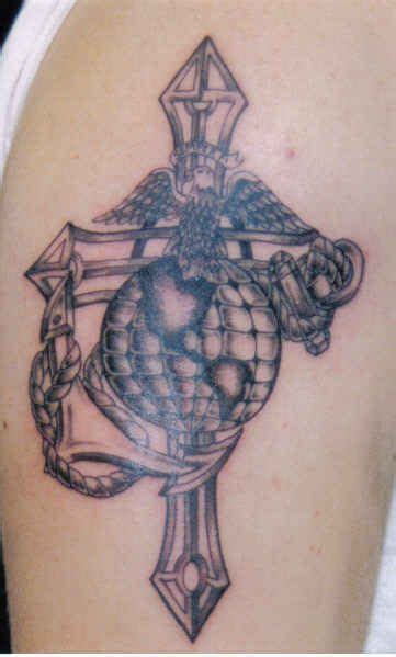 Marine Cross By Hellcatmolly On Deviantart Rose Tattoos Marine Corps