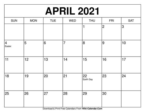 Printable Calendar April And May 2021 Printable Word Searches