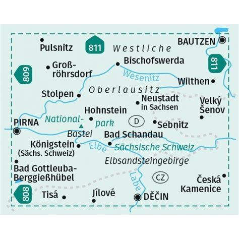 Wanderkarte Sächsische Schweiz Westliche Oberlausitz Kompass Verlag