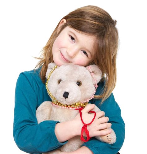 Cute Girl Holding Teddy Bear Stock Photo Image Of Face Beautiful