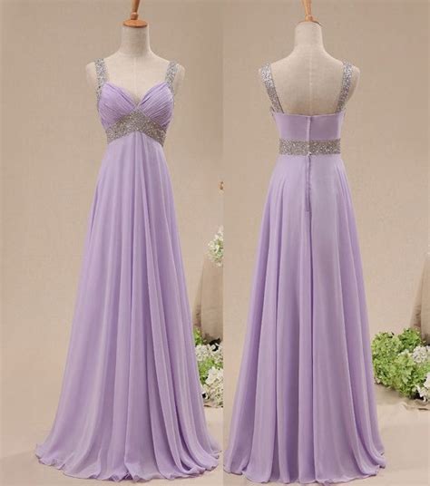 Light Purple Chiffon Prom Dresses Crystals Women Party Dresses On Luulla