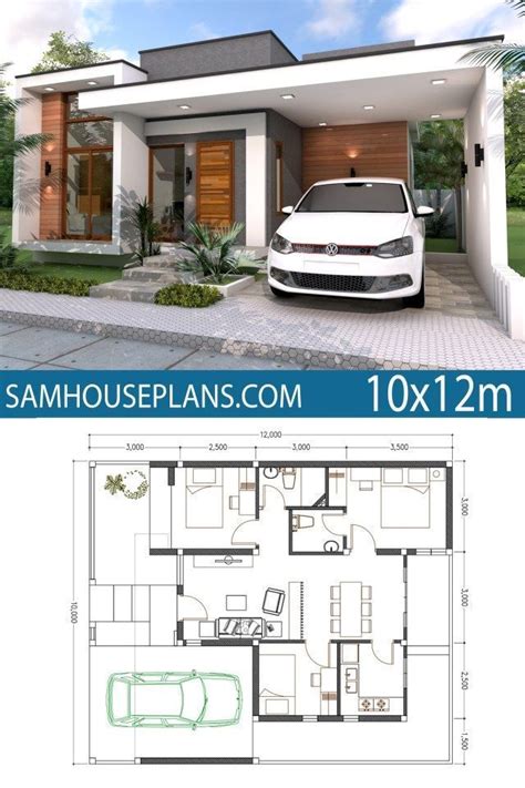 3 Bedrooms Home Design Plan 10x12m Samphoas Plan 3ac Simple House
