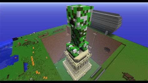 Statue Of Minecraft Giant Creeper Youtube
