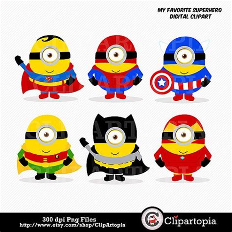 My Favorite Superhero Digital Clipart Cute Minion Superheroes