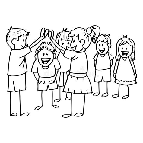 Black And White Clip Art Of Kids Playing