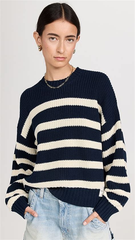Denimist Oversized Cropped Striped Sailor Sweater Shopbop
