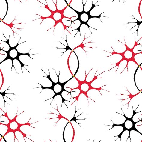 Premium Vector Seamless Background Of Decorative Red And Black Neurons
