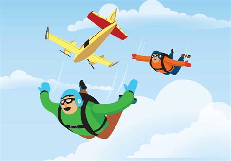 Skydiver Jumps From An Airplane Illustration 237774 Vector Art At Vecteezy