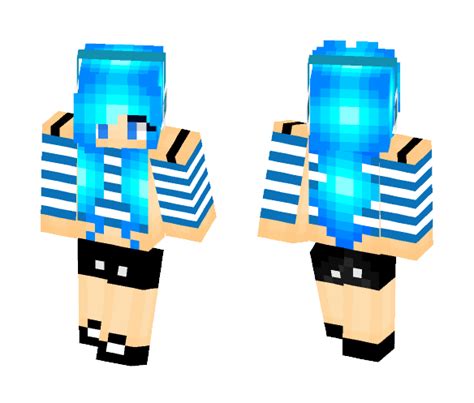 Download Electric Blue Hair Girl Minecraft Skin For Free
