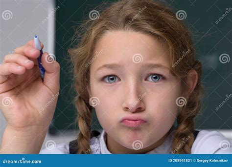 Portrait Of Cute Schoolgirlback To School Education Concept Stock