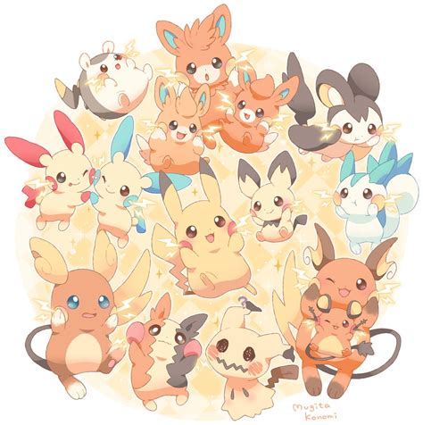 Pikachu Morpeko Morpeko Mimikyu Pichu And 11 More Pokemon Drawn