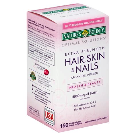 Natures Bounty Optimal Solutions Extra Strength Hair Skin And Nails