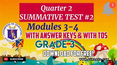 Grade 3 Quarter 2 Summative Test 2 Modules 3 4 With Answer Keys And