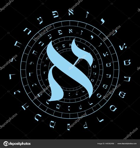 Ilustración Vectorial Del Alfabeto Hebreo Diseño Circular Carta Hebrea