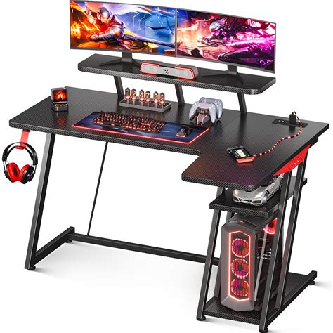 Buy Motpk Gaming Desk L Shaped Small Corner Desk With Storage Shelf