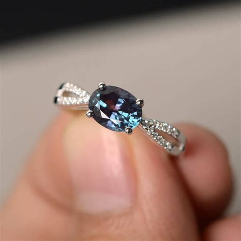 Alexandrite Rings June Birthstone Oval Cut Color Changing Etsy Canada