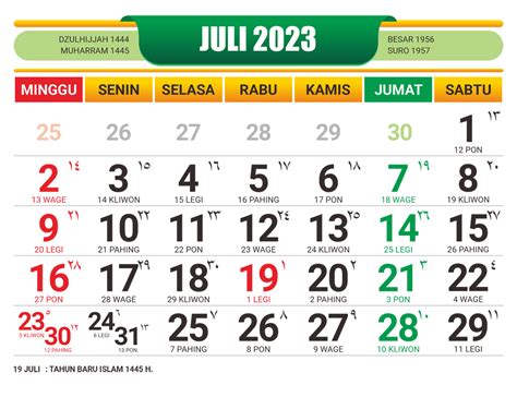 Kalender Jawa Juli Dosenpintar Com