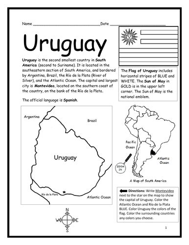 South America Introductory Worksheet Bundle Bandw Teaching Resources