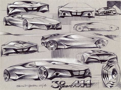 Benoit Jacobs Sketches Of The Bmw M1 Hommage Concept Shown At Villa