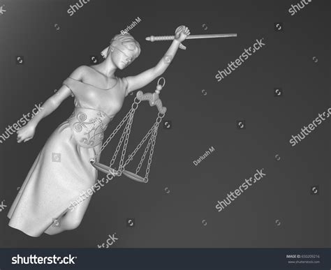 Broken Lady Justice 3d Rendering Stock Illustration 650209216